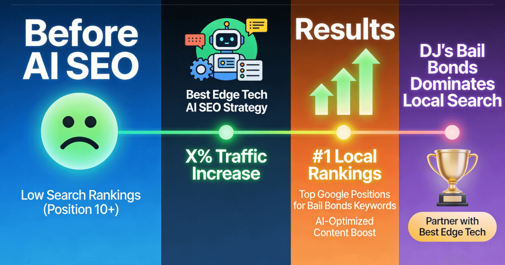 Djs bail bonds Ai search case study by Best Edge Tech in Raleigh NC