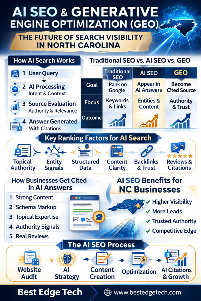 Artificial intelligence search systems analyze queries using natural language processing, retrieve relevant sources across the web, evaluate authority and credibility, and generate summarized answers. Businesses that provide structured, authoritative content are more likely to be cited in these AI responses.